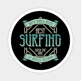 Surfing Santa Monica Beach California Magnet